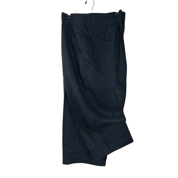 KIM ROGERS! PURE LINEN! RICH BLACK CROPPED , NOTCHED ANKLE PANTS, SLACKS! SZ 1X - Picture 2 of 11